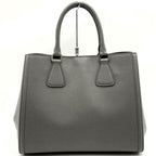 Grey Leather Prada Handbag