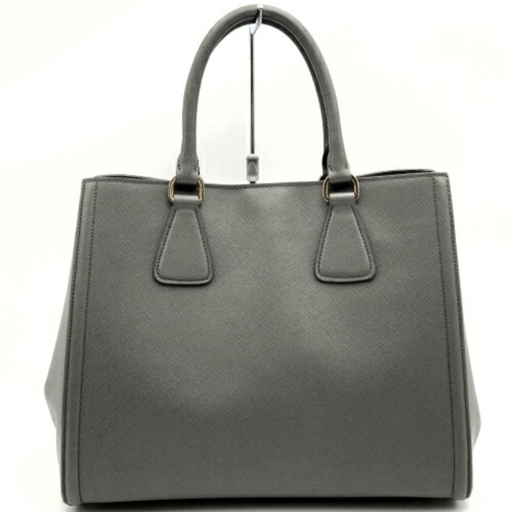 Grey Leather Prada Handbag