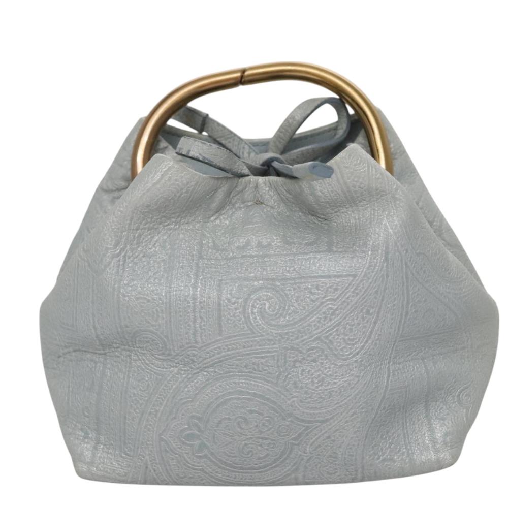 Grey Leather Prada Handbag