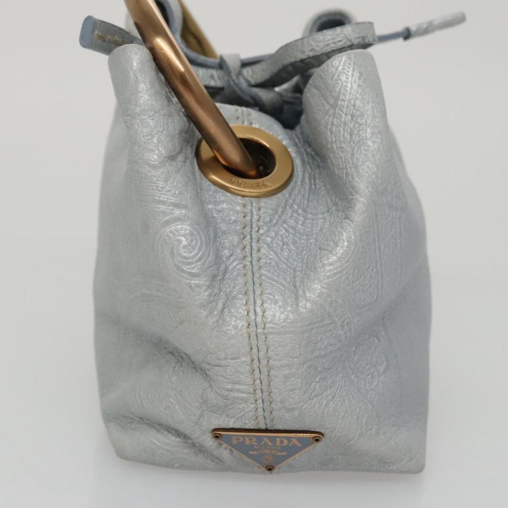 Grey Leather Prada Handbag