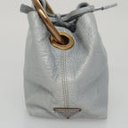Grey Leather Prada Handbag