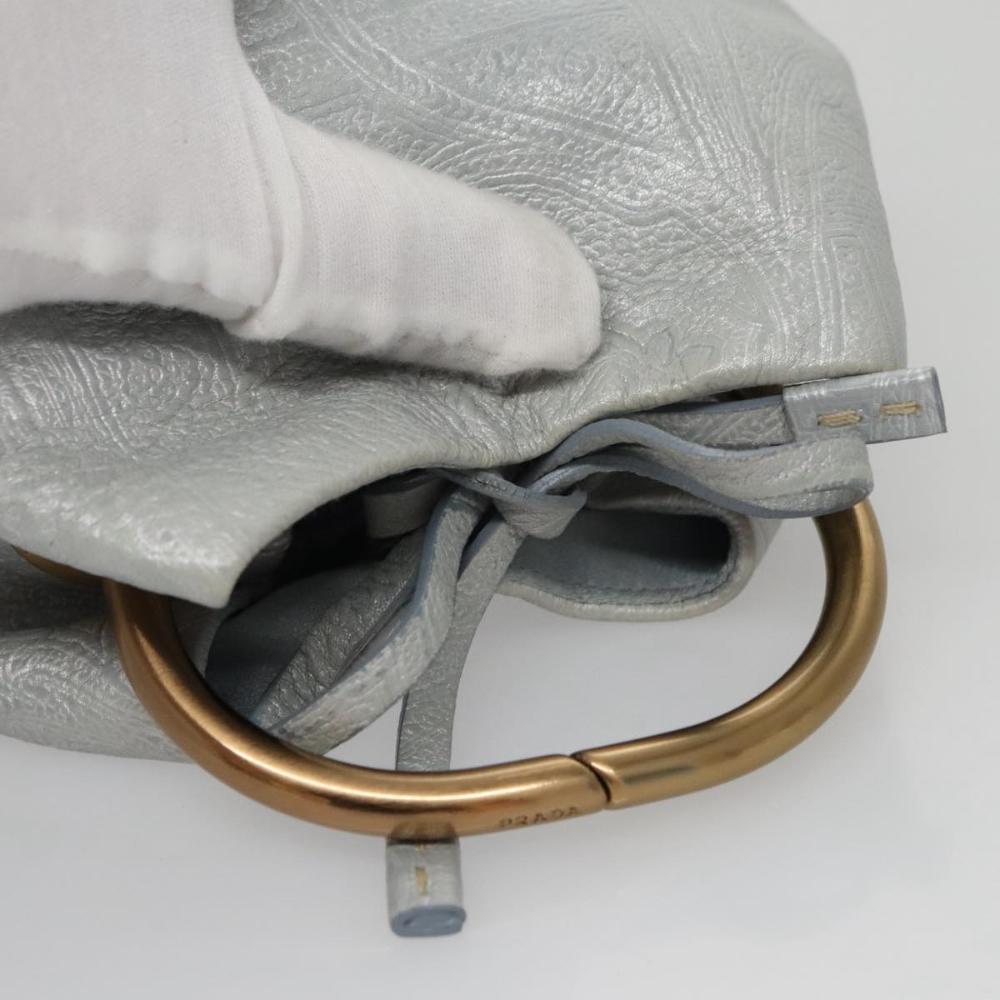Grey Leather Prada Handbag