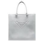 Grey Leather Prada Tote