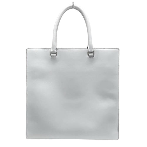 Grey Leather Prada Tote