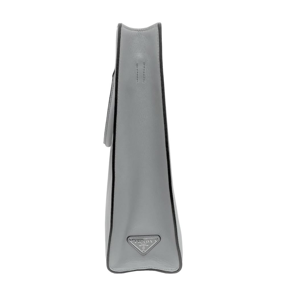 Grey Leather Prada Tote