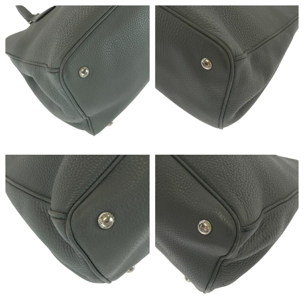 Grey Leather Prada Tote