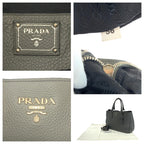Grey Leather Prada Tote