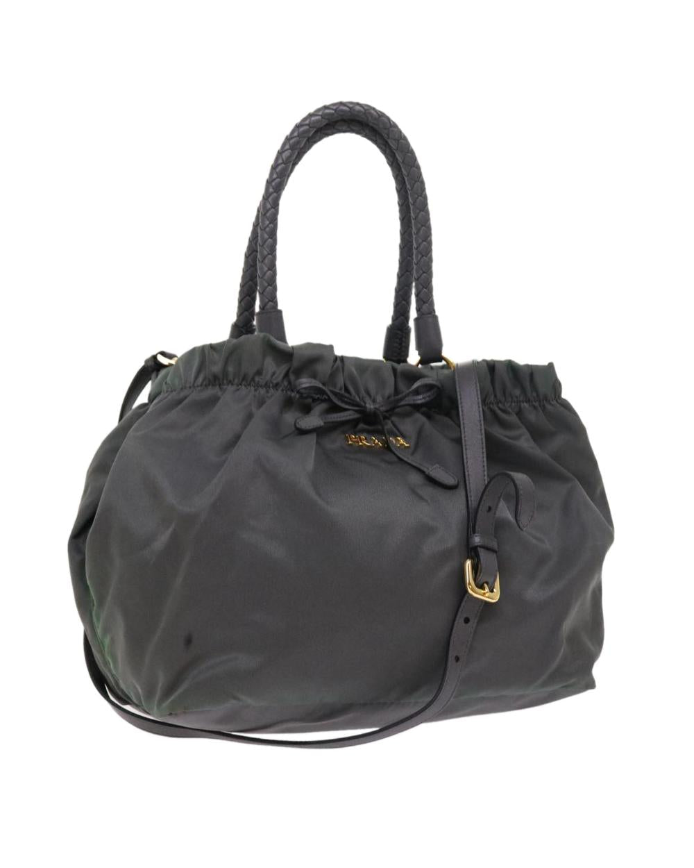 Grey Nylon Prada Handbag