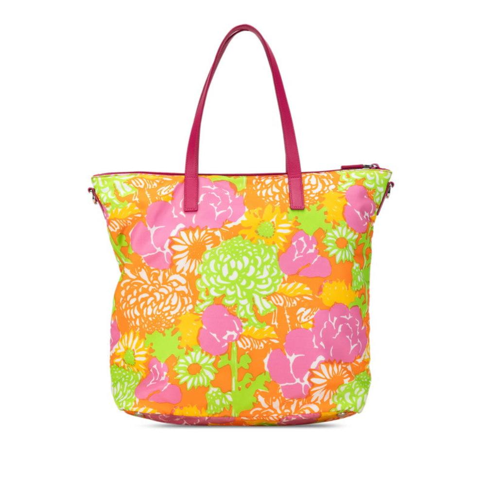 Multicolor Canvas Prada Tote