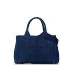 Navy Canvas Prada Canapa Tote