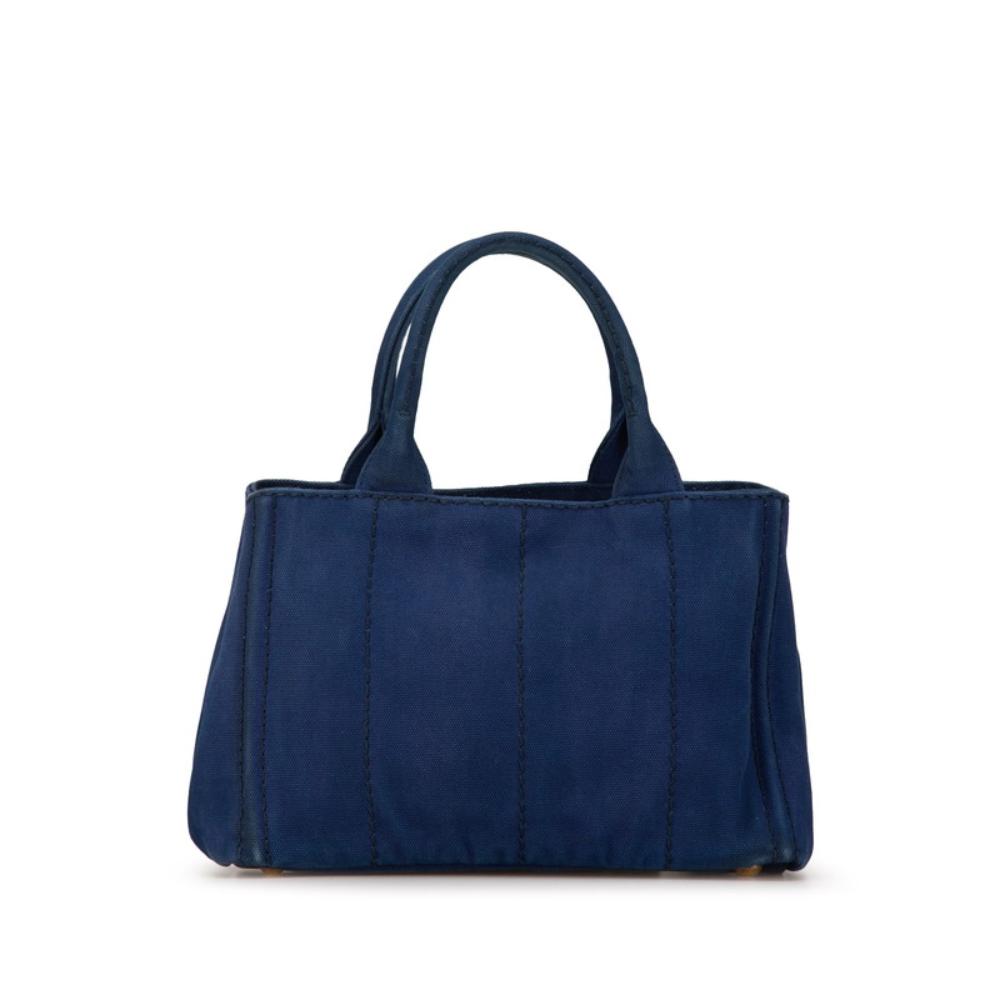 Navy Canvas Prada Canapa Tote