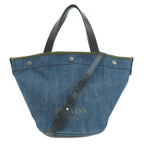 Navy Denim Prada Tote