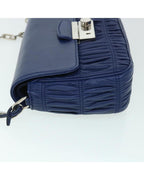 Navy Leather Prada Crossbody Bag
