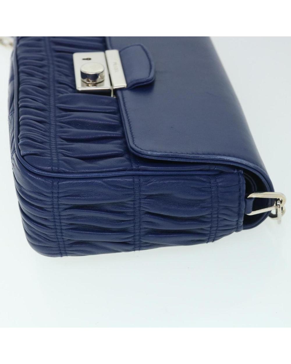 Navy Leather Prada Crossbody Bag