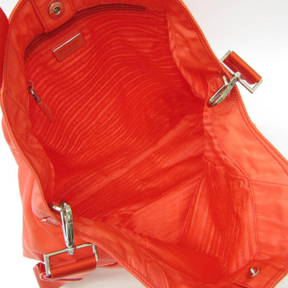 Orange Fabric Prada Tote