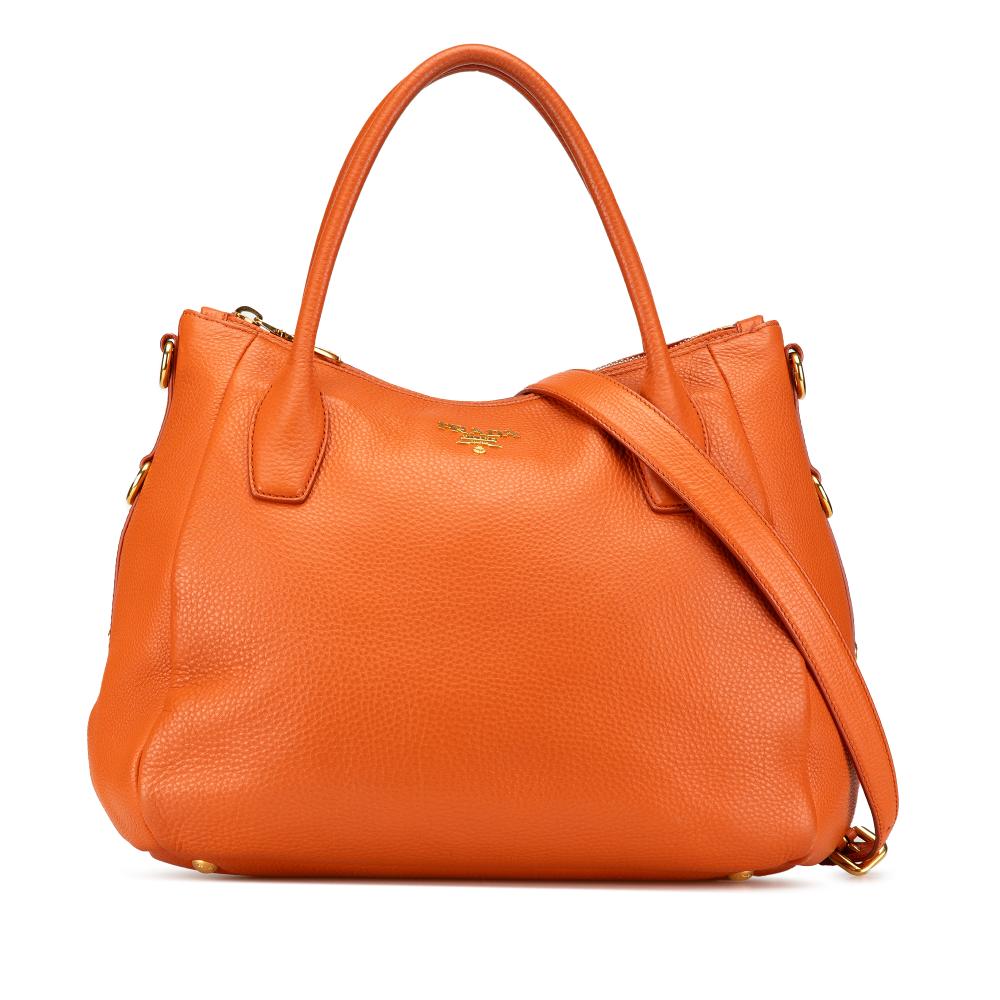 Orange Leather Prada Tote