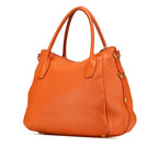 Orange Leather Prada Tote