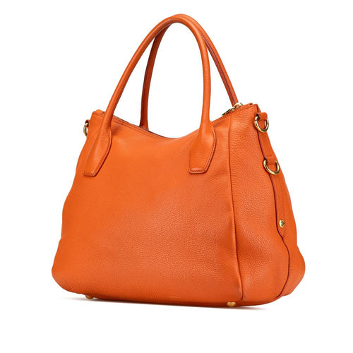 Orange Leather Prada Tote