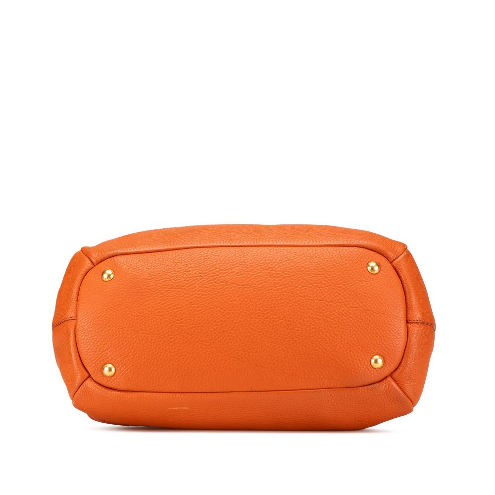 Orange Leather Prada Tote