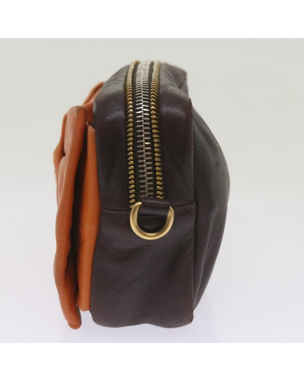 Orange Leather Prada Shoulder Bag