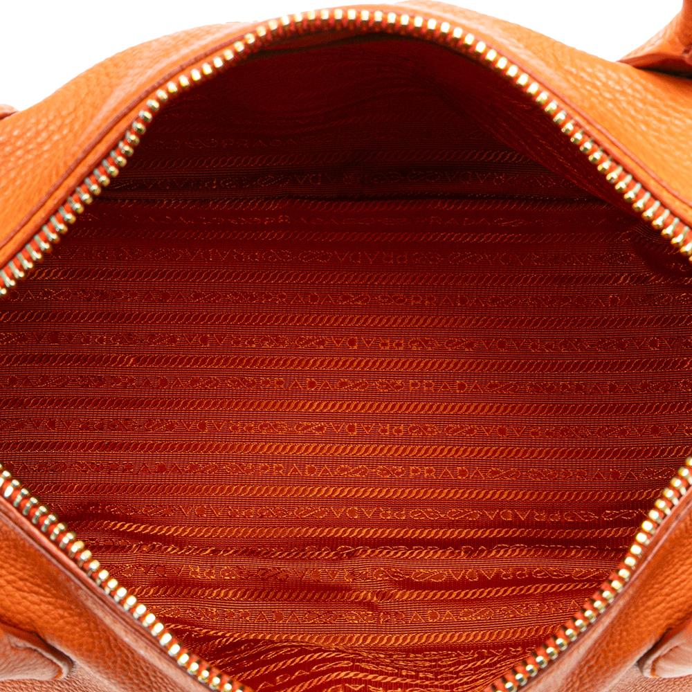 Orange Leather Prada Tote