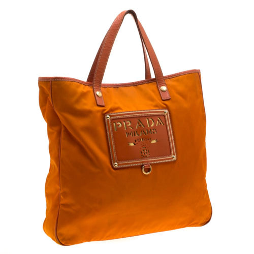 Orange Nylon Prada Tote