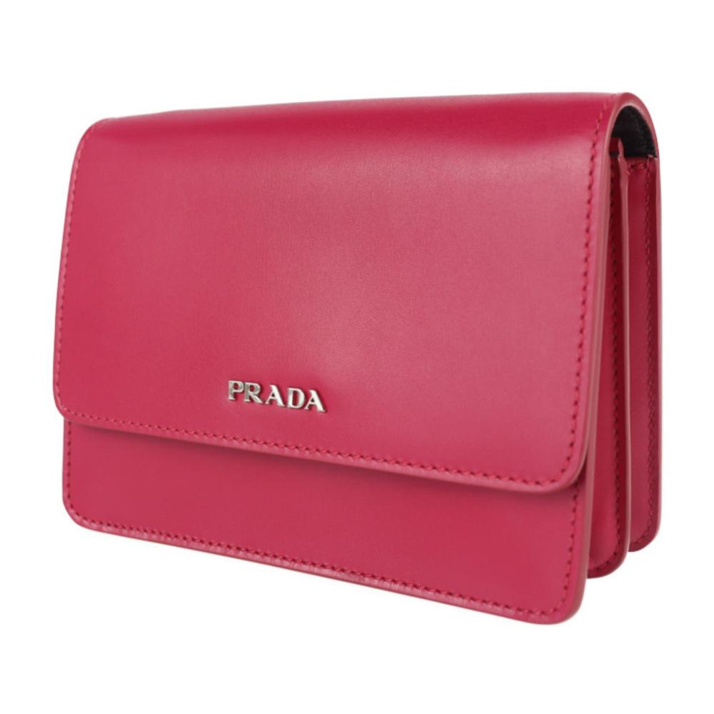 Pink Leather Prada Clutch