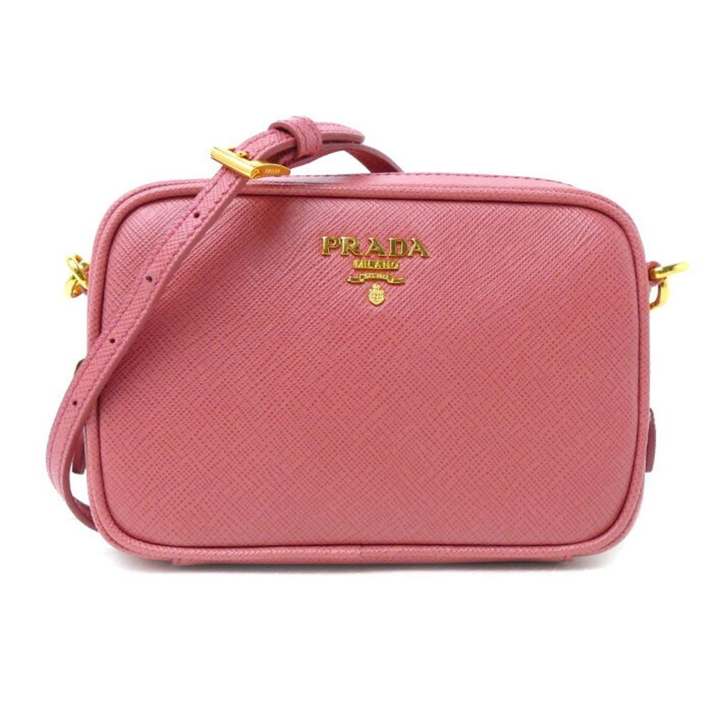 Pink Leather Prada Shoulder Bag