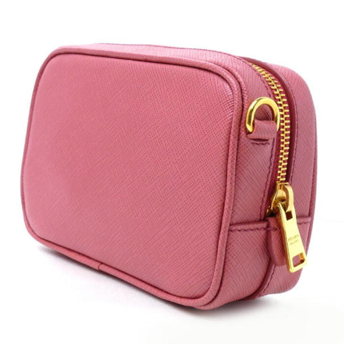 Pink Leather Prada Shoulder Bag
