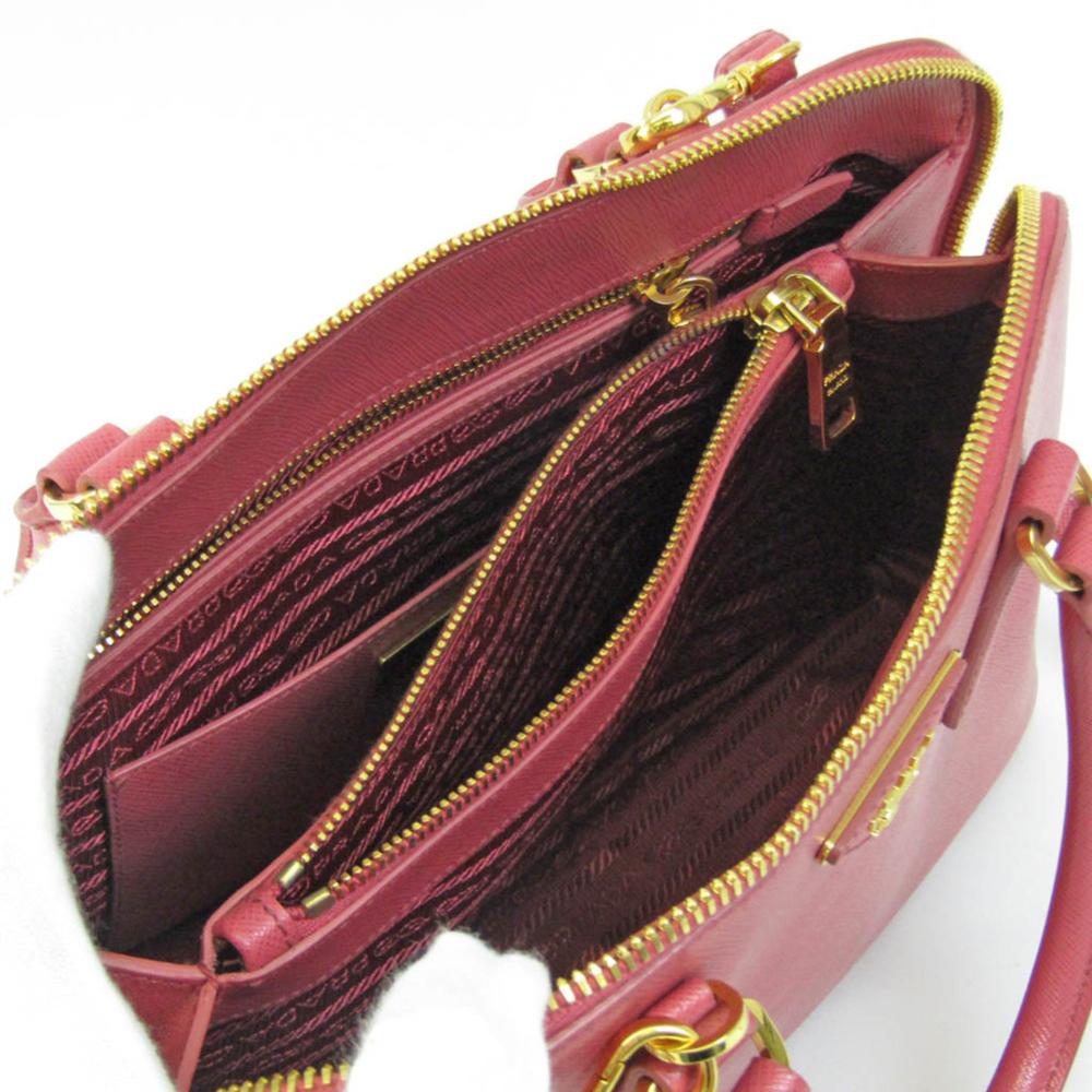 Pink Leather Prada Shoulder Bag