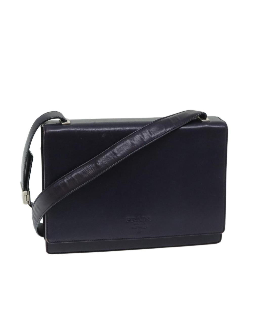 Purple Leather Prada Shoulder Bag