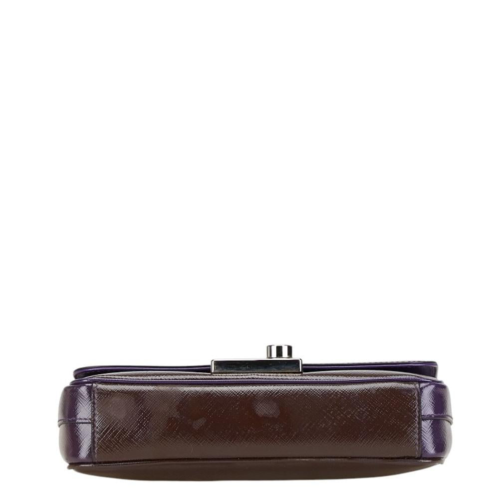 Purple Leather Prada Shoulder Bag