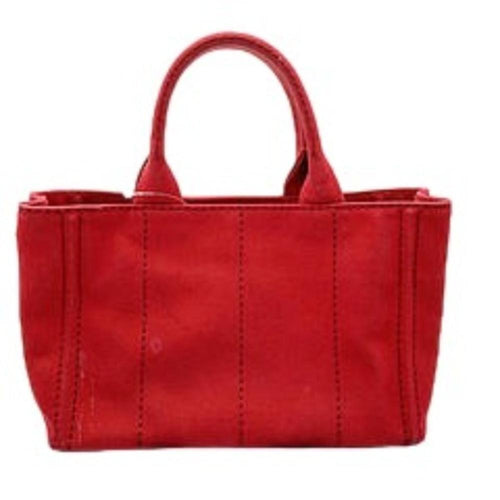 Red Canvas Prada Canapa Tote