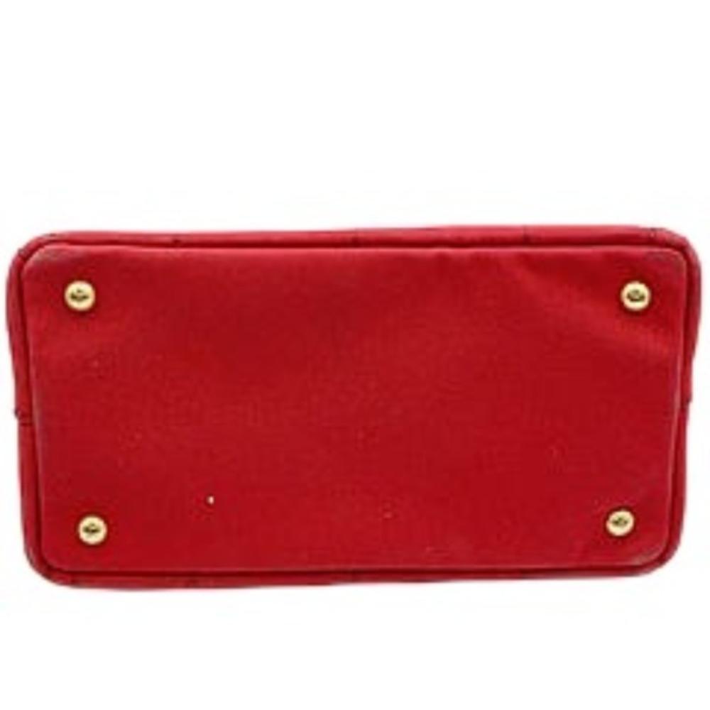 Red Canvas Prada Canapa Tote