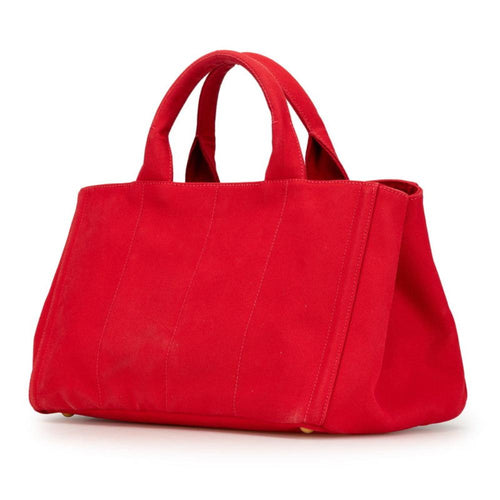 Red Canvas Prada Handbag
