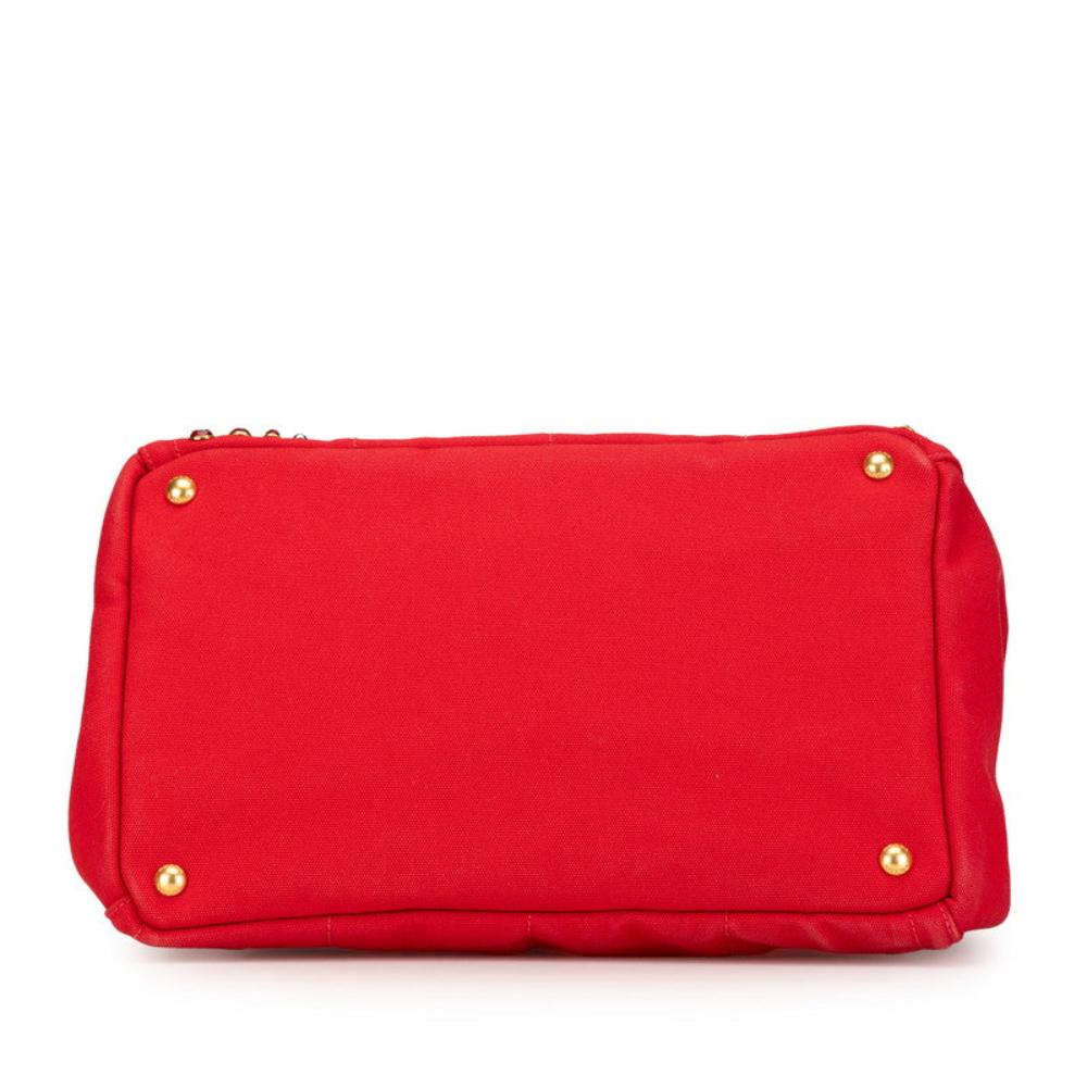 Red Canvas Prada Handbag