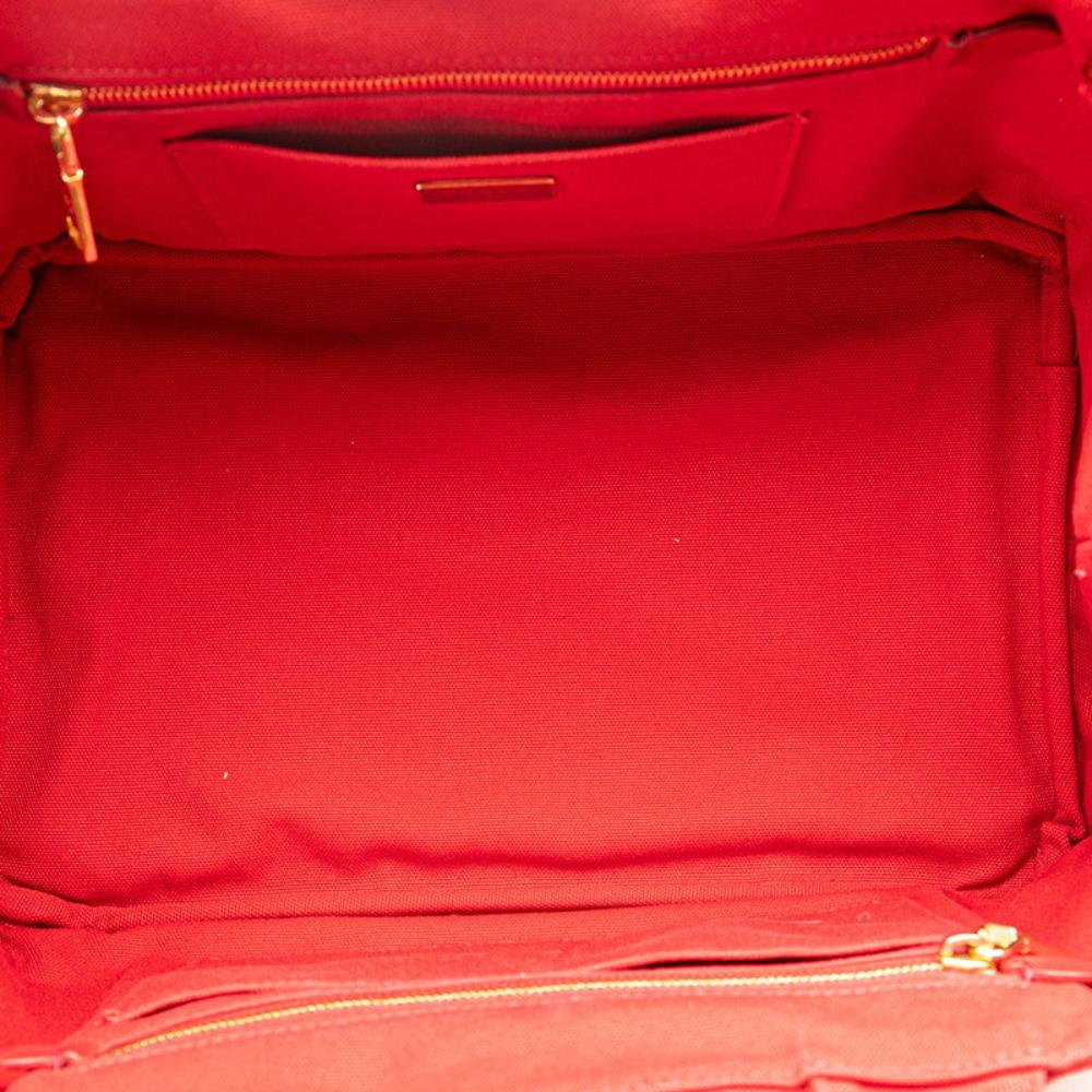 Red Canvas Prada Handbag