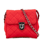 Red Canvas Prada Shoulder Bag