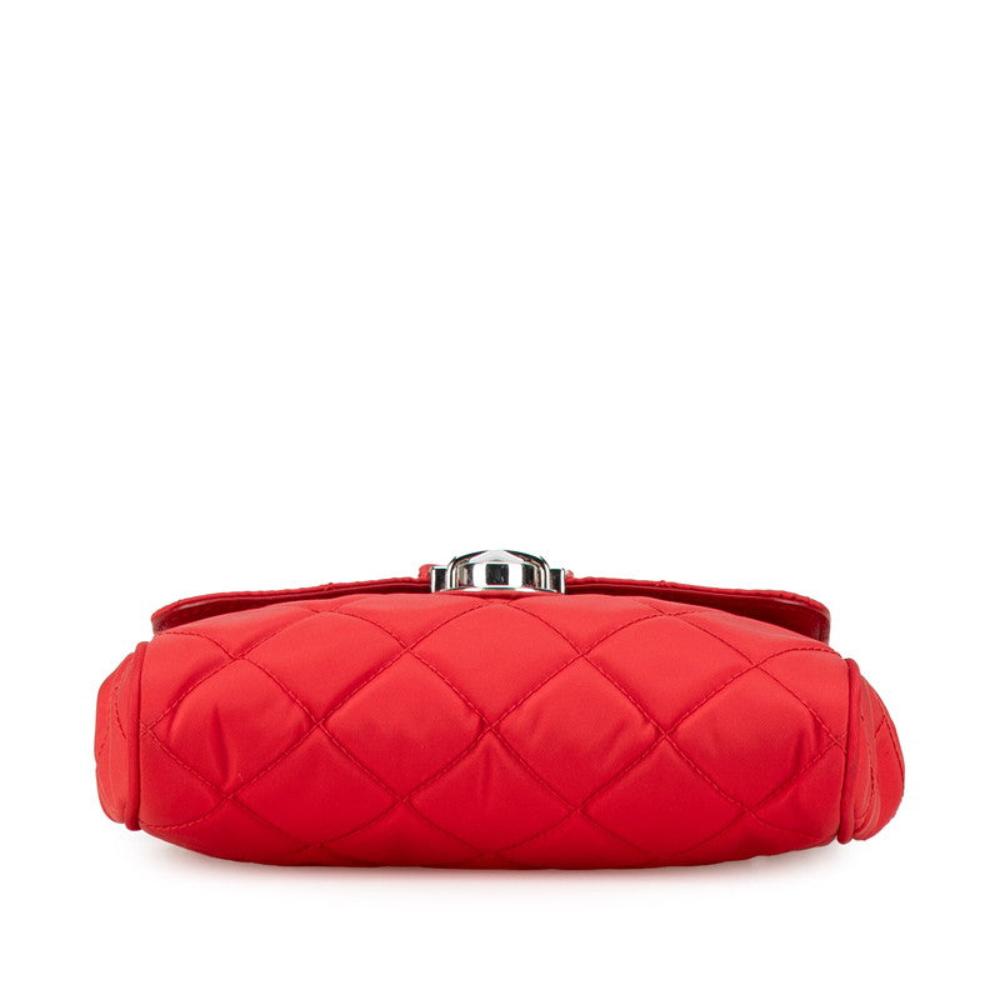 Red Canvas Prada Shoulder Bag