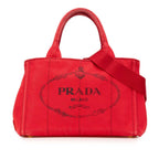 Red Canvas Prada Tote