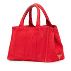 Red Canvas Prada Tote