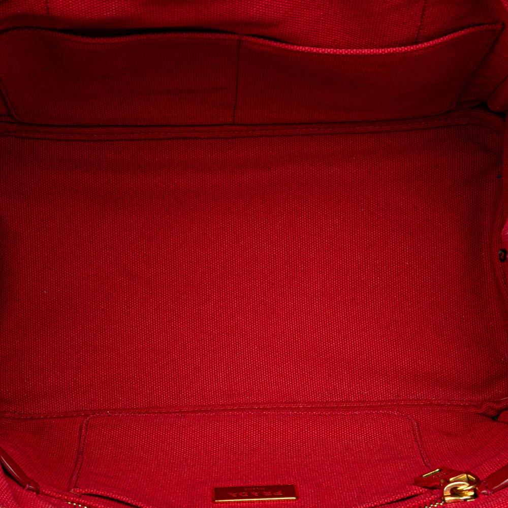 Red Canvas Prada Tote