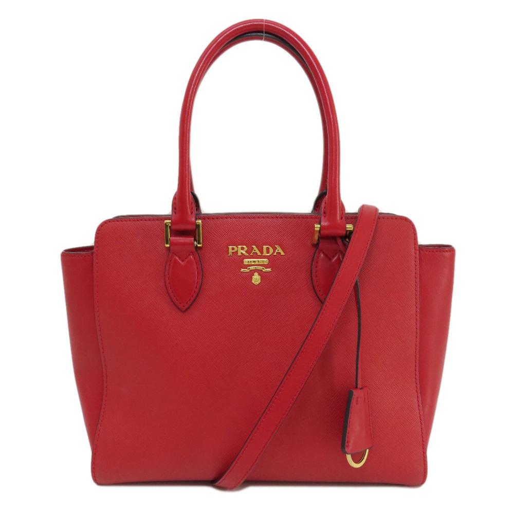 Red Fabric Prada Handbag