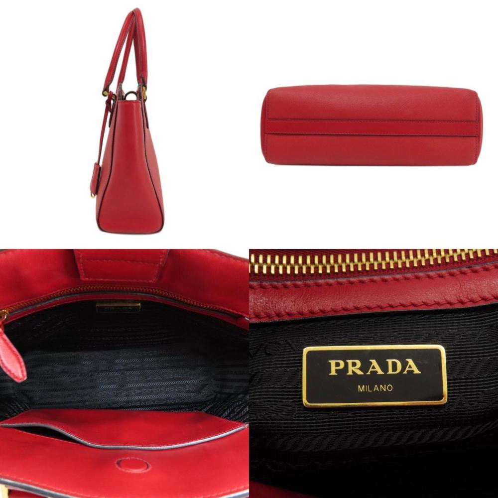 Red Fabric Prada Handbag