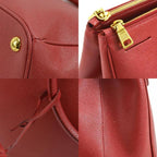 Red Fabric Prada Handbag