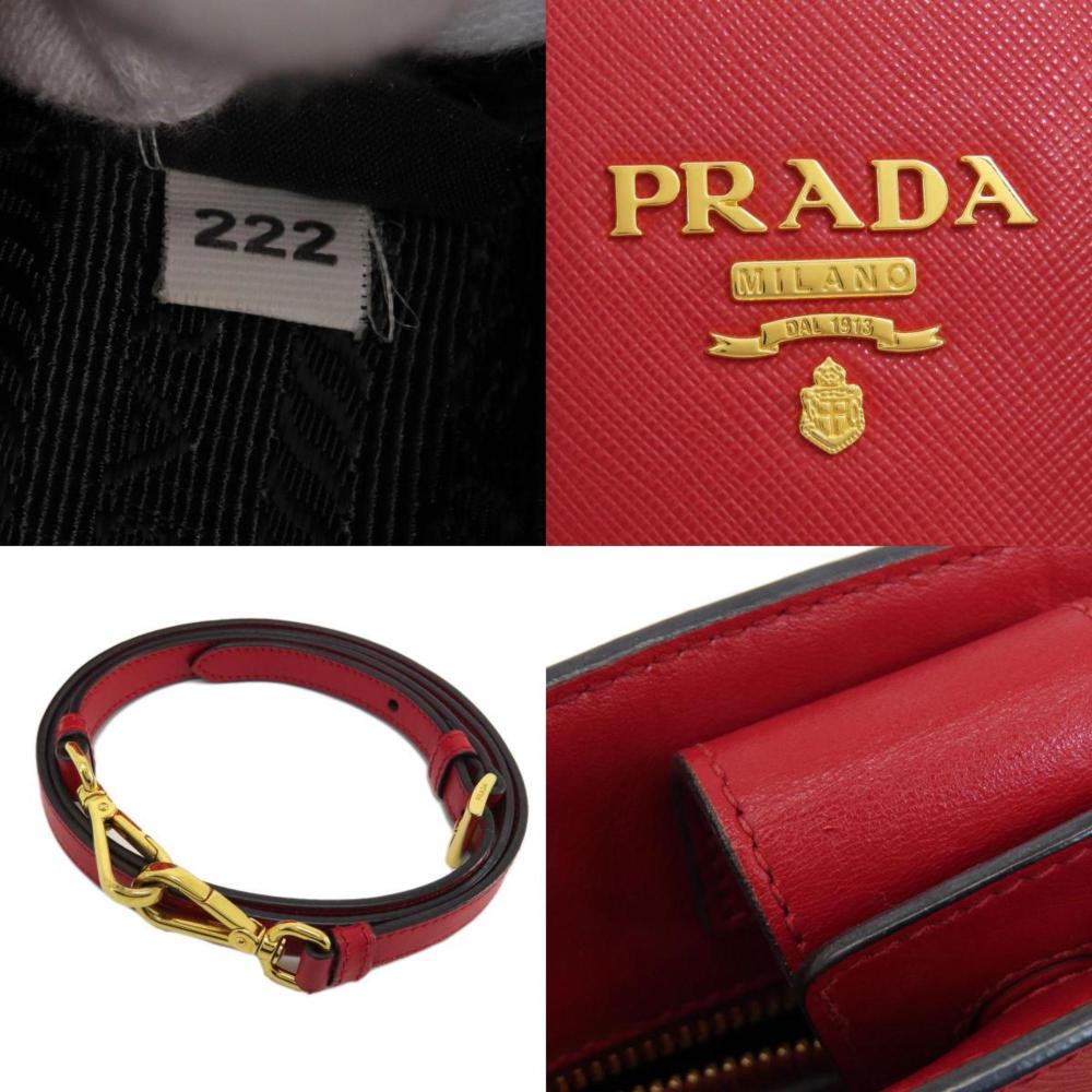 Red Fabric Prada Handbag