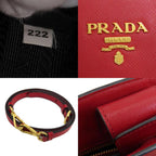 Red Fabric Prada Handbag
