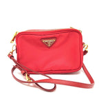 Red Fabric Prada Shoulder Bag