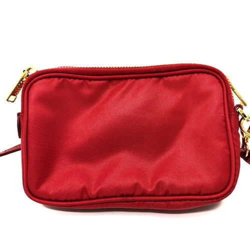 Red Fabric Prada Shoulder Bag