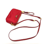 Red Fabric Prada Shoulder Bag
